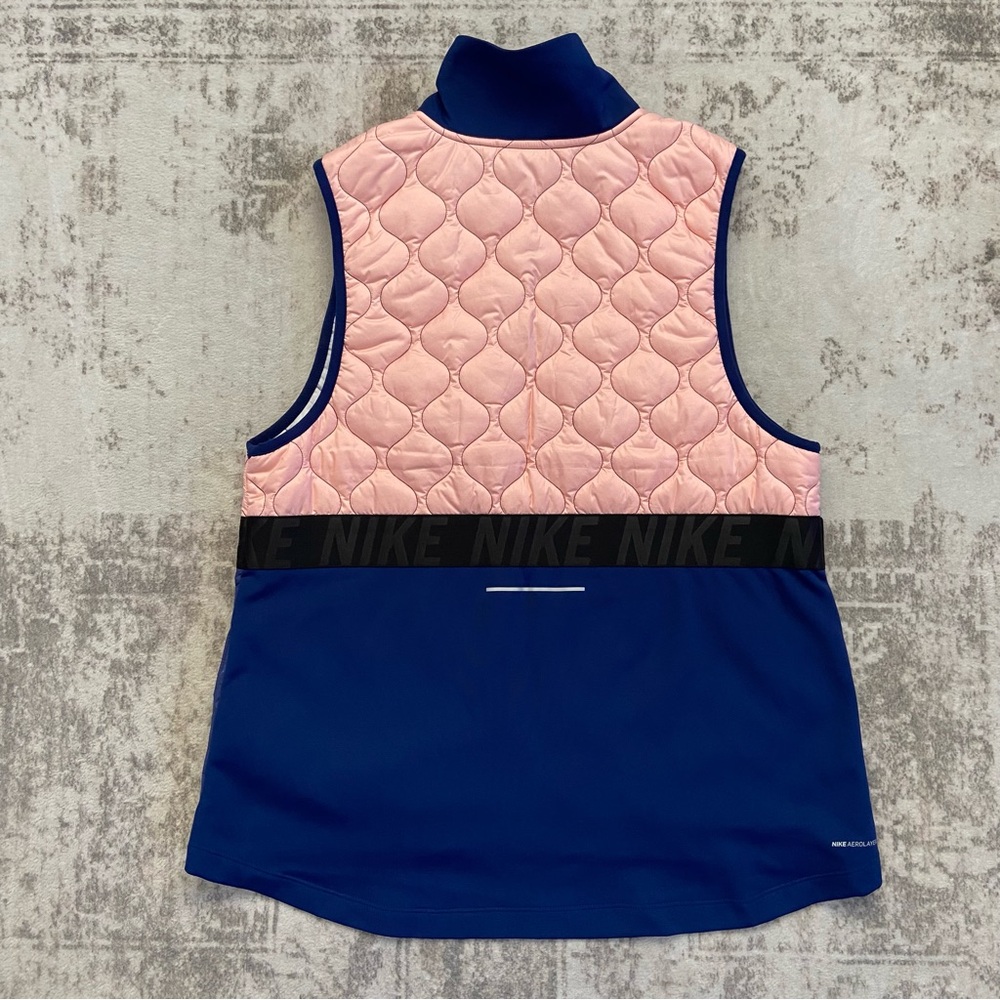 NWT Women’s Nike Aerolayer Quilted‎ Running Vest Pink Grey Navy Size Large - Picture 16 of 16